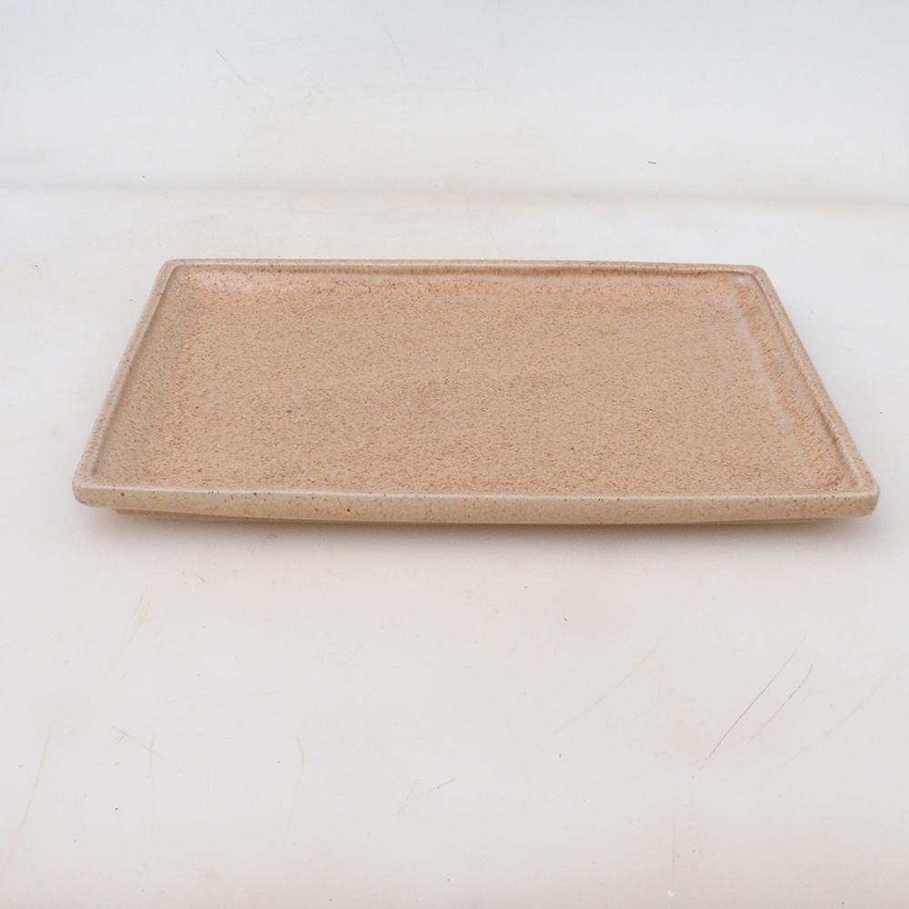 Bonsai csészealj téglalap alakú 22,5 x 17 x 1,5 cm - bézs színű