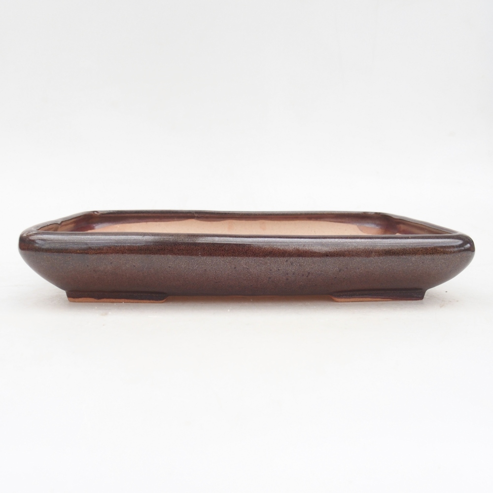 kerámia bonsai tál 24 x 17,5 x 4 cm, barna