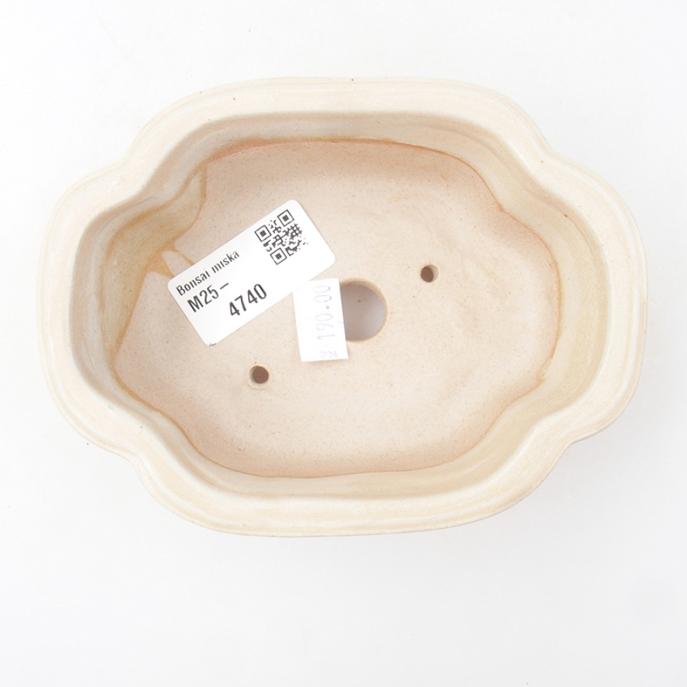 kerámia bonsai tál 13,5 x 10 x 5 cm, bézs színben