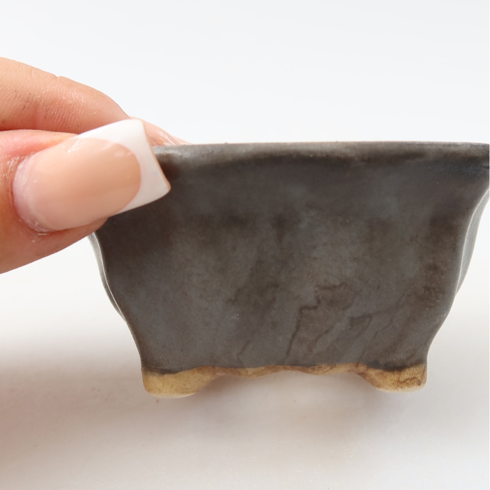 Kerámia bonsai tál, 7,5 x 7 x 3,5 cm, kék színű
