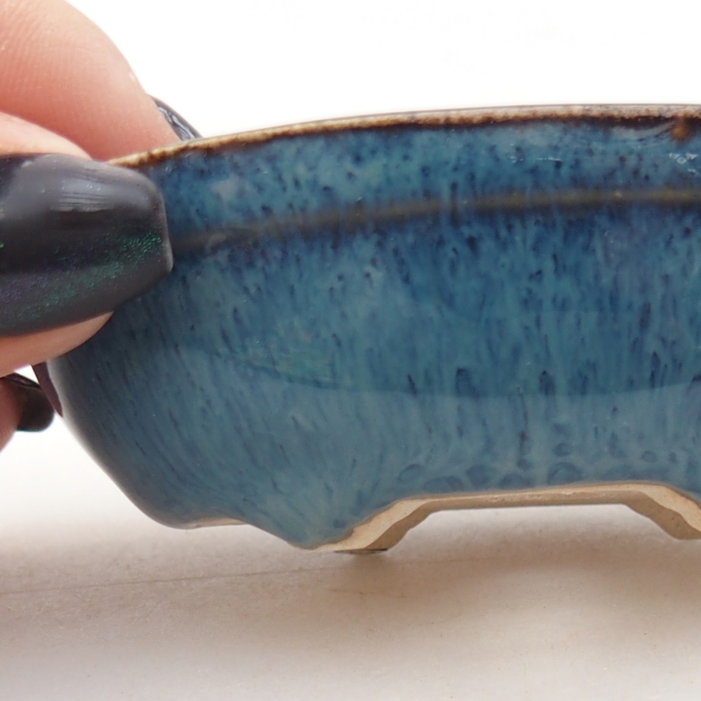 Mini bonsai tál 7,5 x 5 x 2,5 cm, kék színű