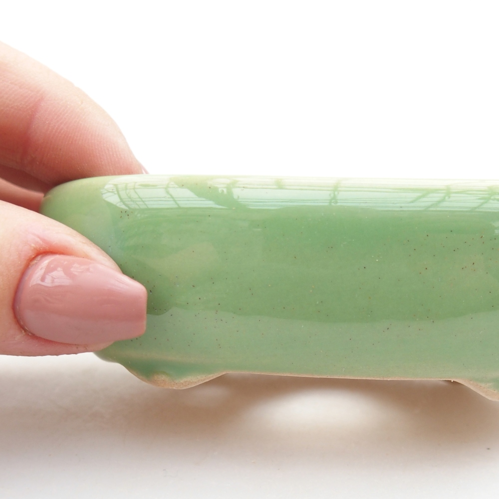 kerámia bonsai tál 9 x 6,5 x 3 cm, zöld