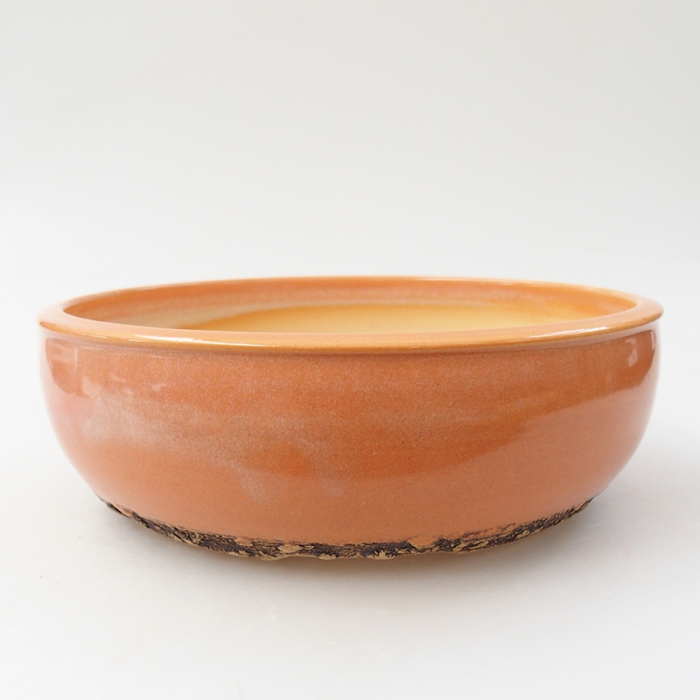 Kerámia bonsai tál 20,5 x 20,5 x 6 cm, narancssárga