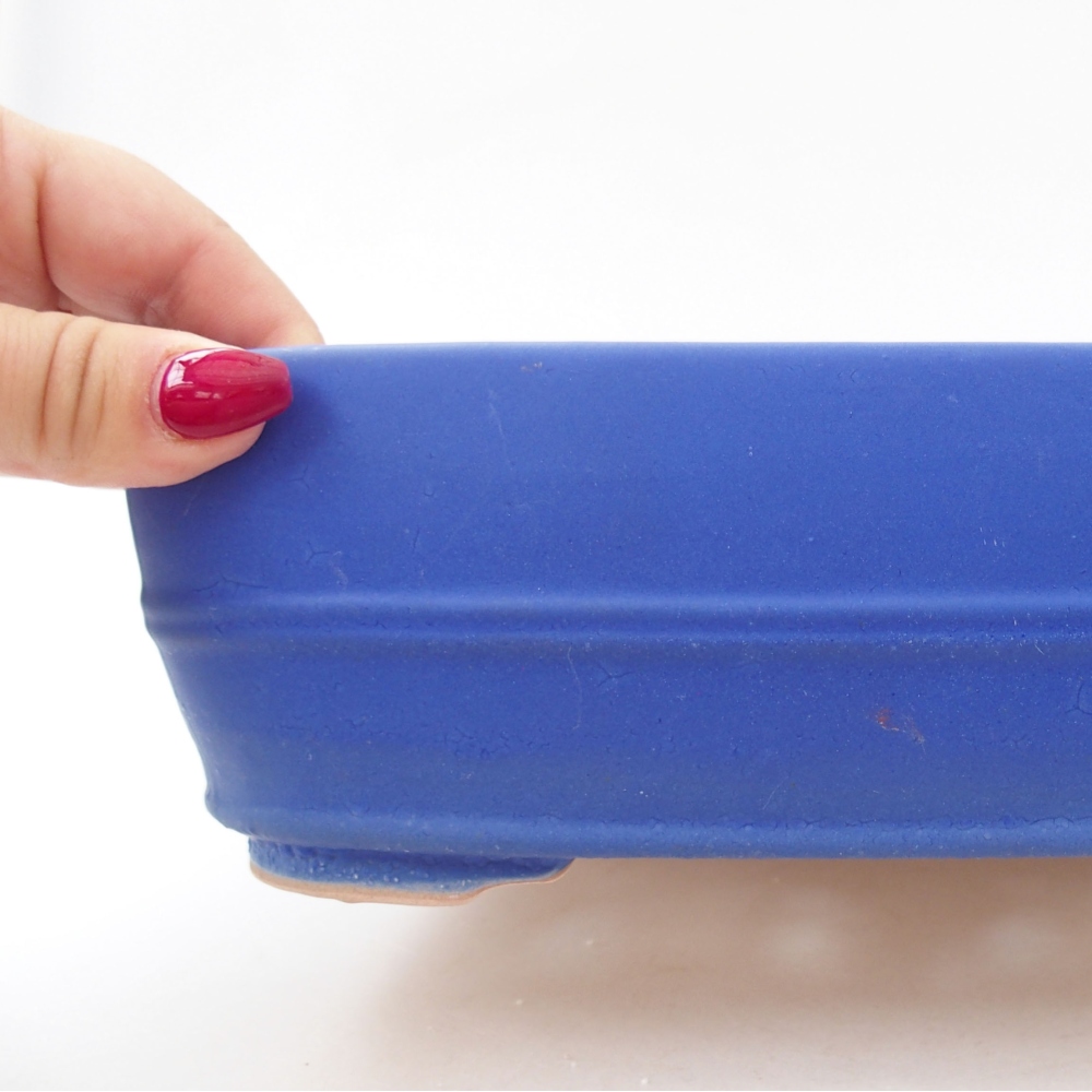 kerámia bonsai tál 24 x 19 x 7,5 cm, kék színben