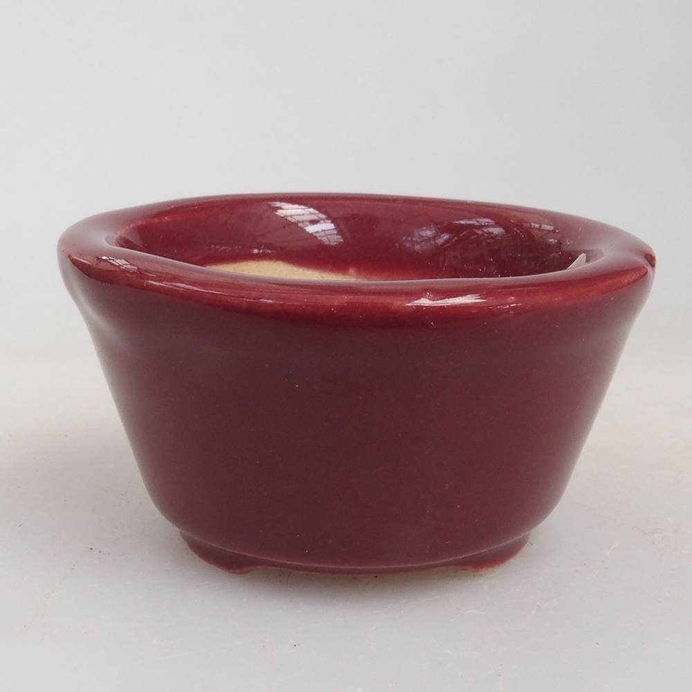 Mini bonsai tál 4 x 4 x 2 cm, bordó színben