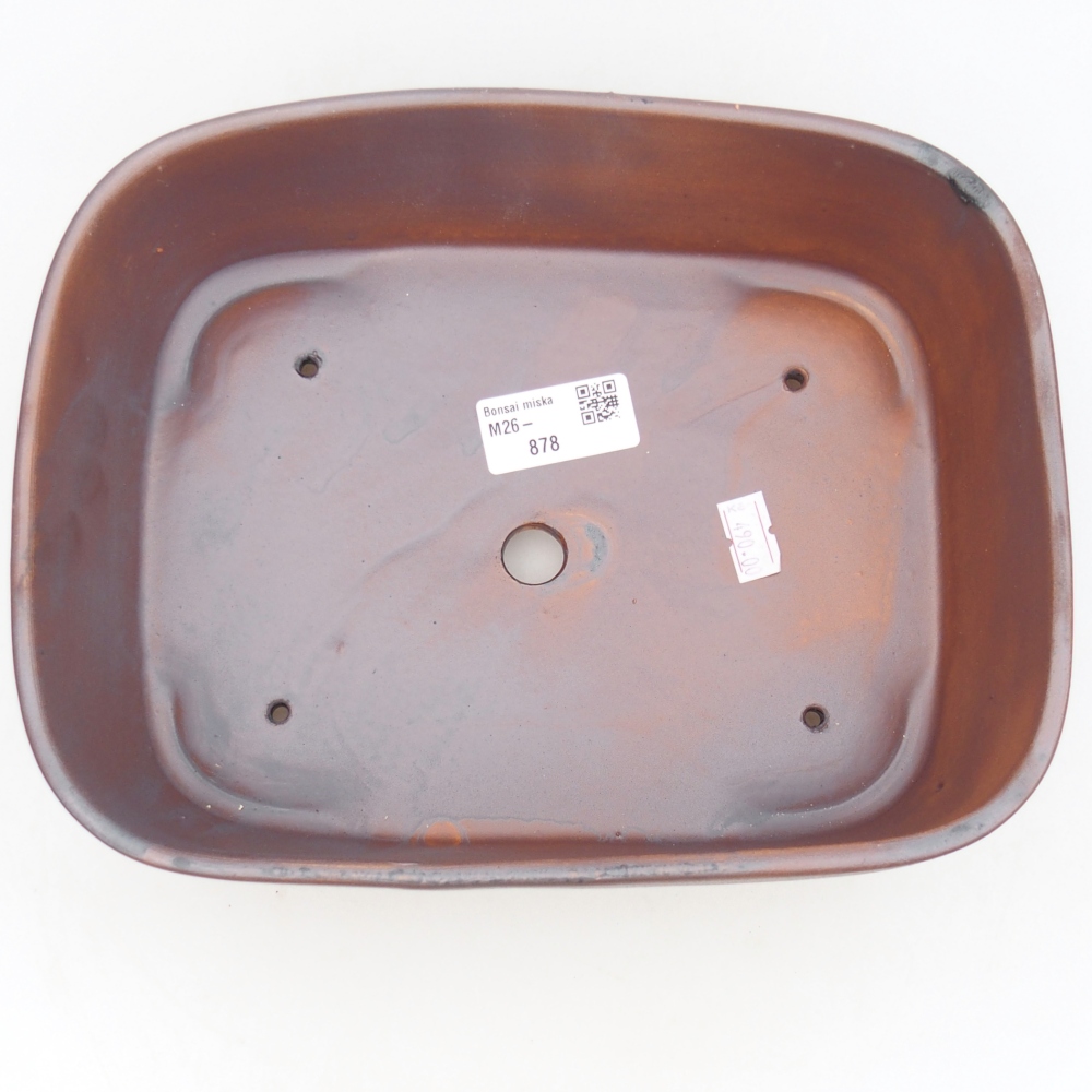 Kerámia bonsai tál 23,5 x 18 x 7,5 cm, fém színben
