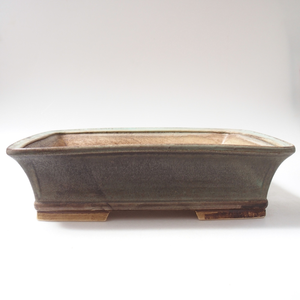 kerámia bonsai tál 29 x 24 x 8 cm, zöld