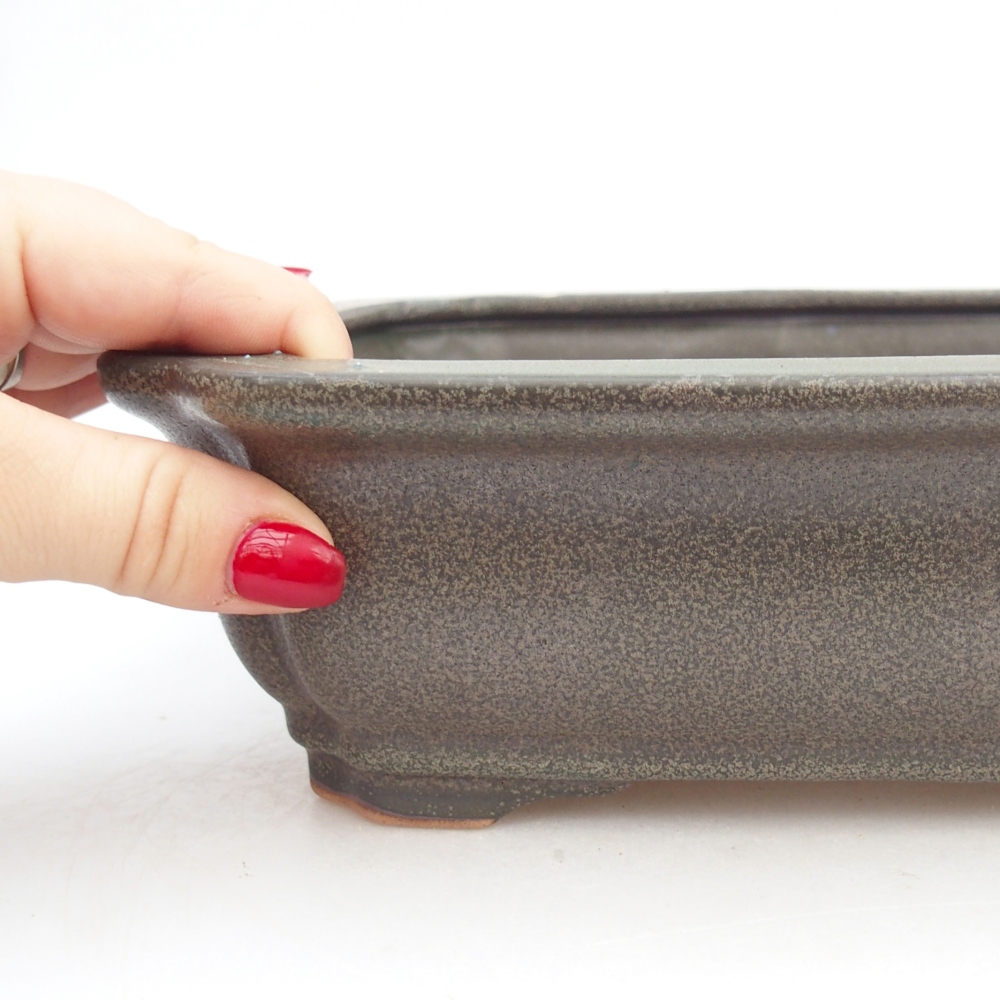 kerámia bonsai tál 27,5 x 22 x 7 cm, szürke