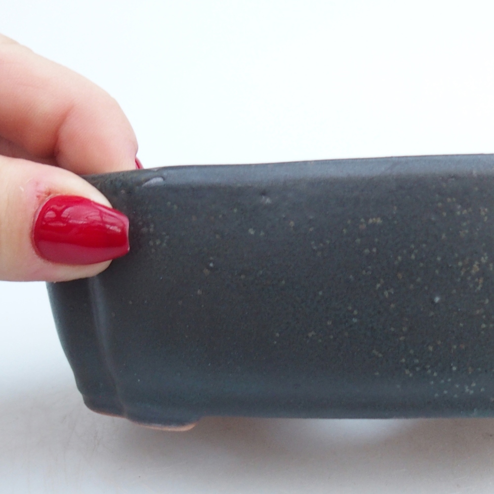 Kerámia bonsai tál 12,5 x 9,5 x 4,5 cm, szürke