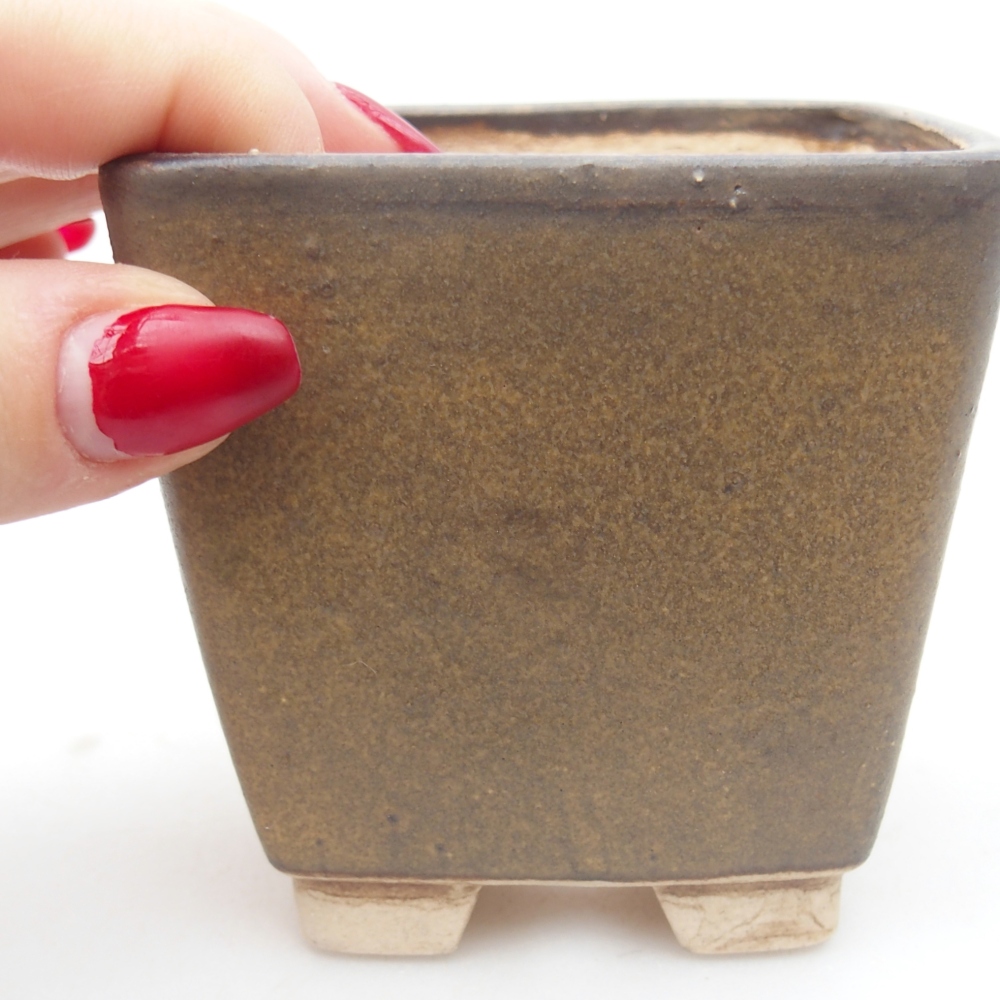 kerámia bonsai tál 7,5 x 7,5 x 7,5 x 7,5 cm, barna