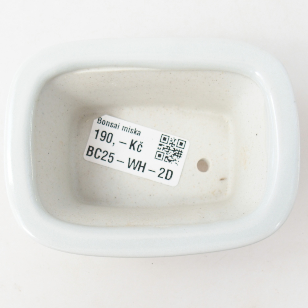 Mini bonsai tál 10 x 7,5 x 4 cm, fehér színben