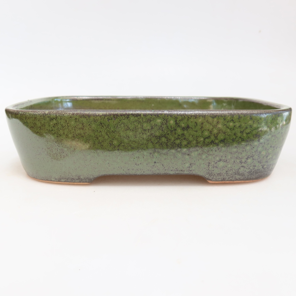 kerámia bonsai tál 23 x 18 x 5,5 cm, zöld