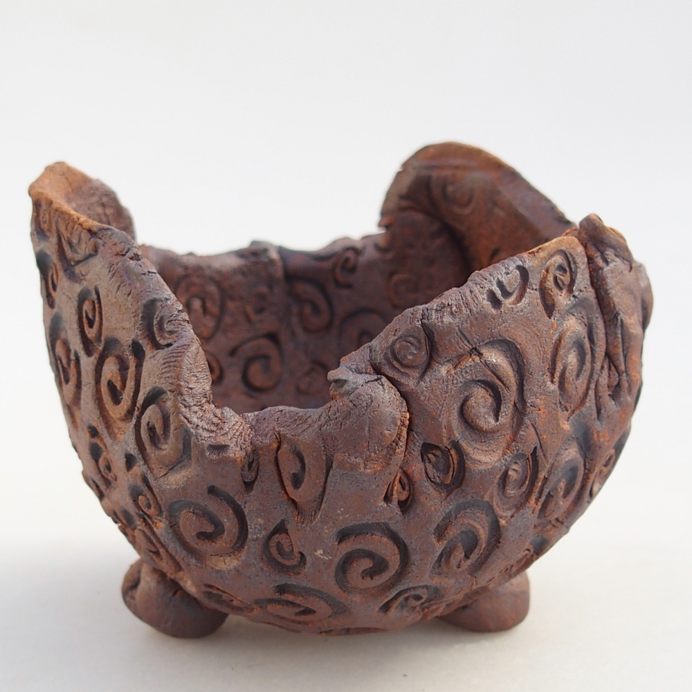 Kerámia kagyló 8 x 7,5 x 7 cm , barna színű