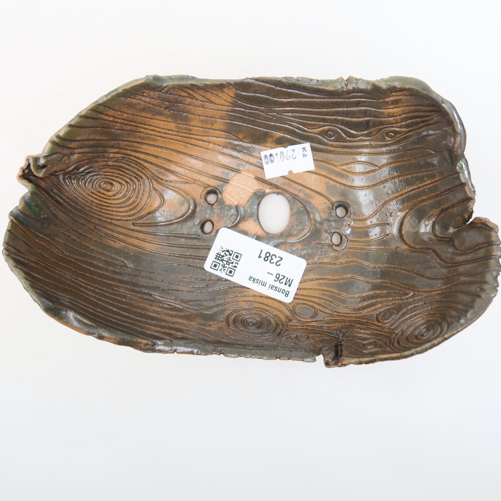 Kerámia héj  16,5 x 11 x 6 cm, szín: barnazöld