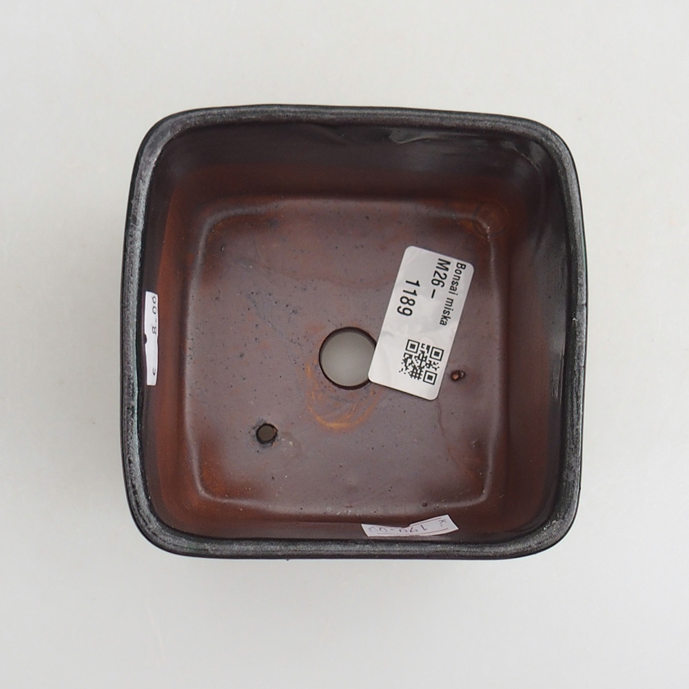 kerámia bonsai tál 10 x 10 x 8 cm, zöld