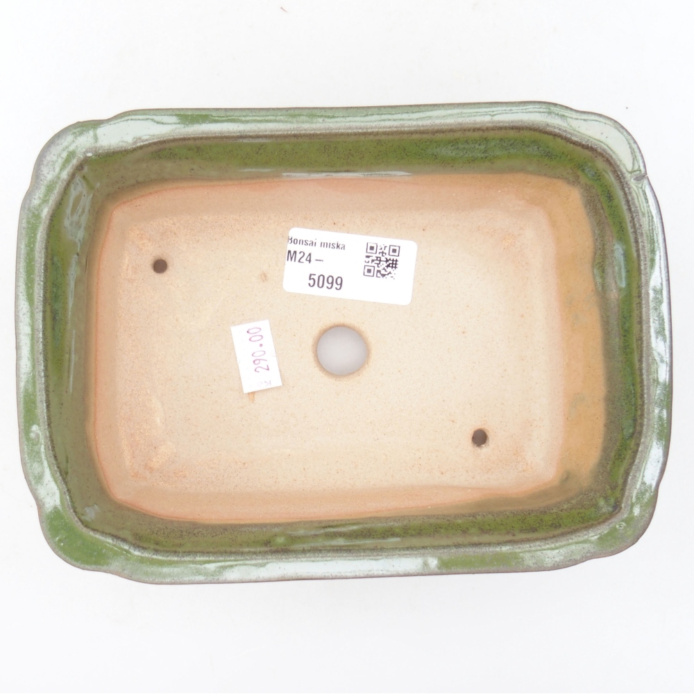 Bonsai kerámia tál 17,5 x 12,5 x 6 cm, zöld