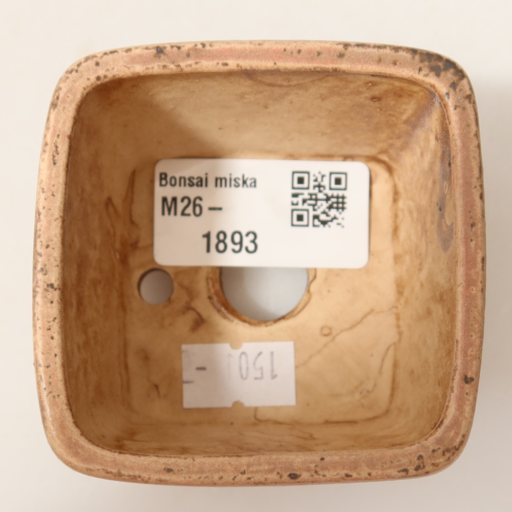 Kerámia bonsai tál, 6,5 x 6,5 x 4,5 cm, rózsaszín
