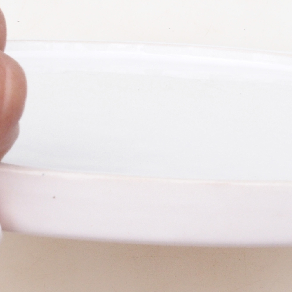 Kerek bonsai edény D7-L - 28 x 28 x 1,5 cm - fehér