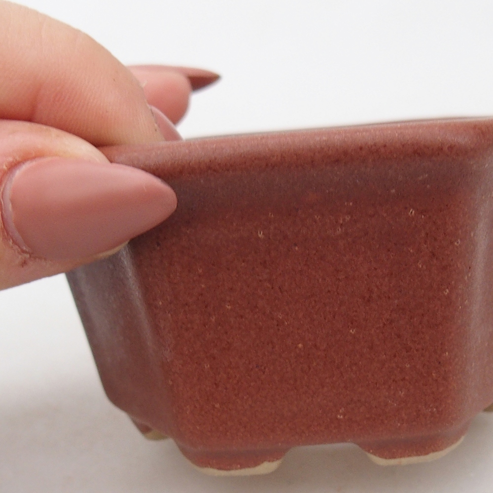 kerámia bonsai tál 7,5 x 7 x 4 cm, barna