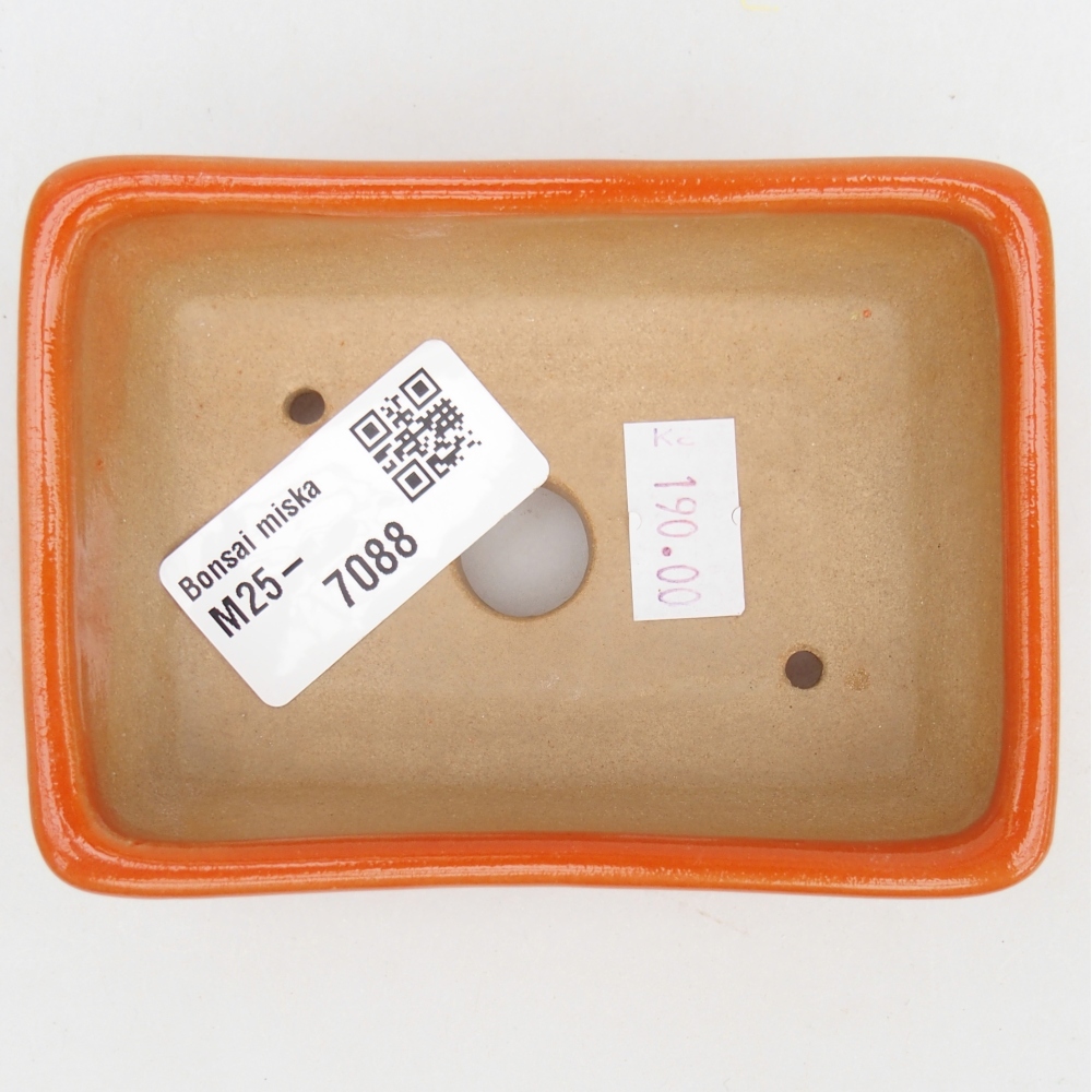 kerámia bonsai tál 10 x 7 x 3 cm, narancssárga