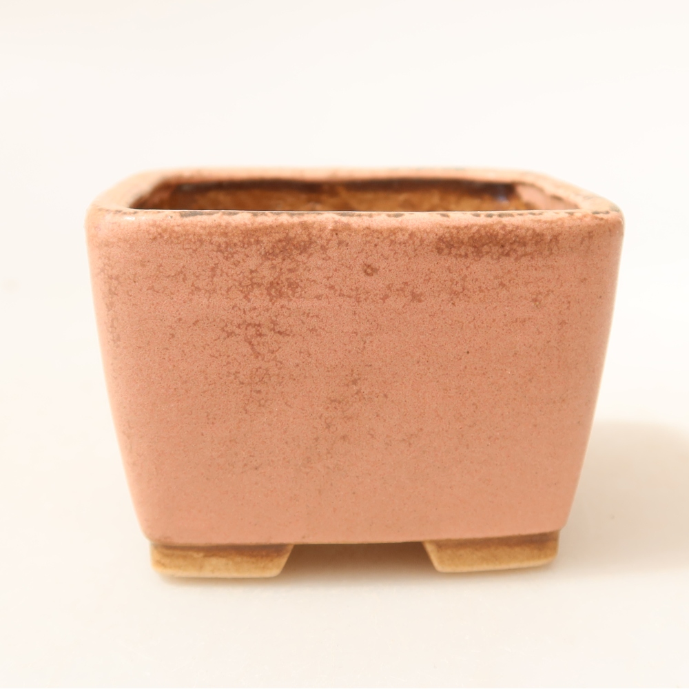 Kerámia bonsai tál, 6,5 x 6,5 x 4,5 cm, rózsaszín