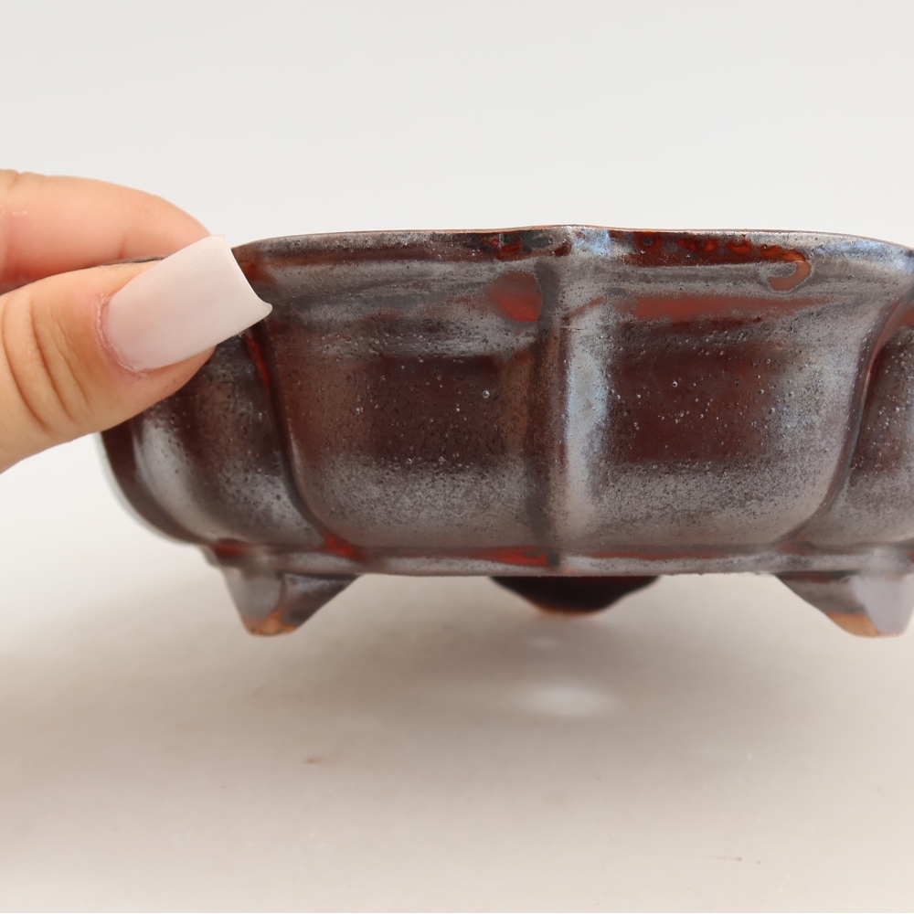 Kerámia bonsai tál 18,5 x 18,5 x 5 cm, fém színben