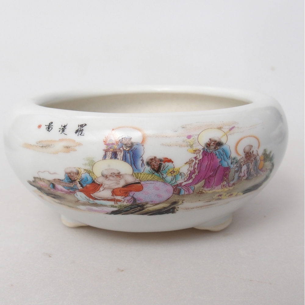 kerámia bonsai tál 10 x 10 x 5 cm, fehér színben