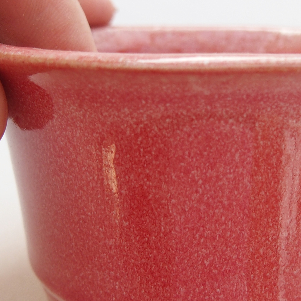 kerámia bonsai tál 9 x 9 x 5 cm, piros színben