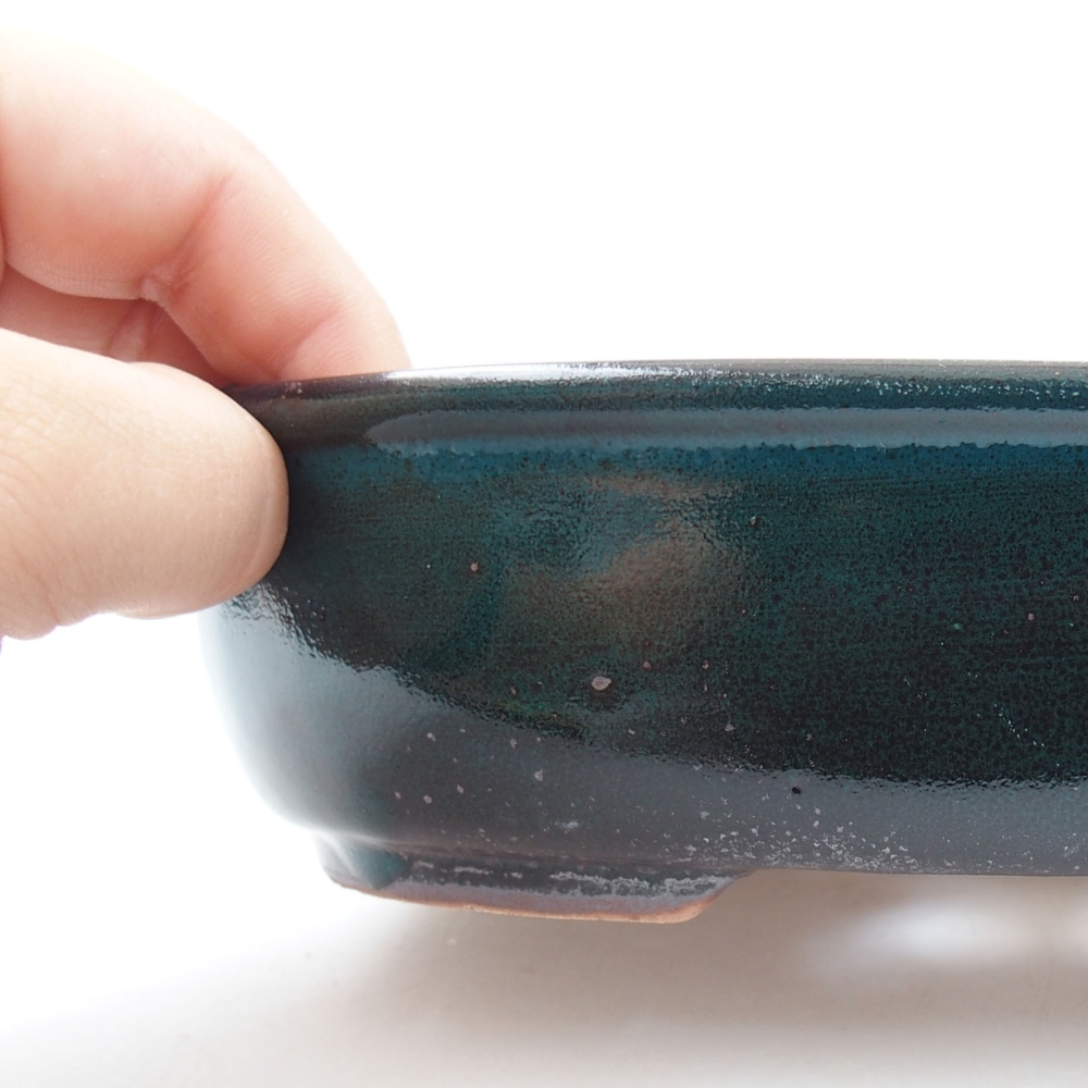 kerámia bonsai tál 22 x 17 x 5 cm, zöld