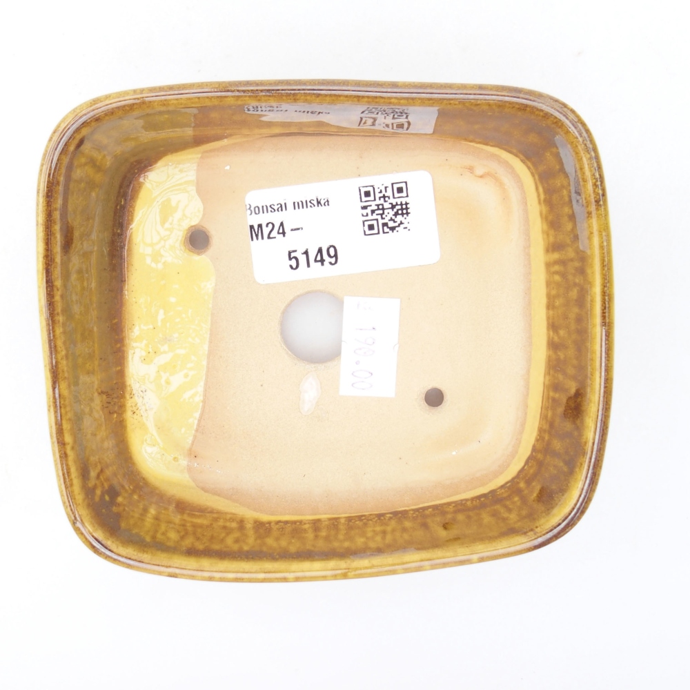 kerámia bonsai tál 11 x 9,5 x 4,5 cm, sárga
