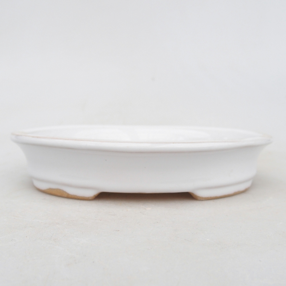 kerámia bonsai tál 13 x 11 x 2,5 cm, fehér színű