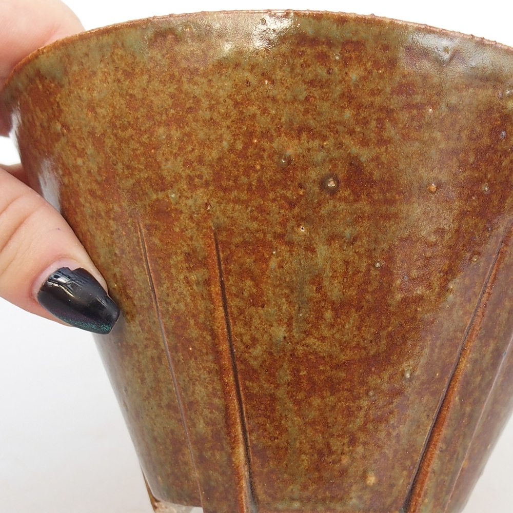 kerámia bonsai tál 15 x 15 x 9 cm, barna