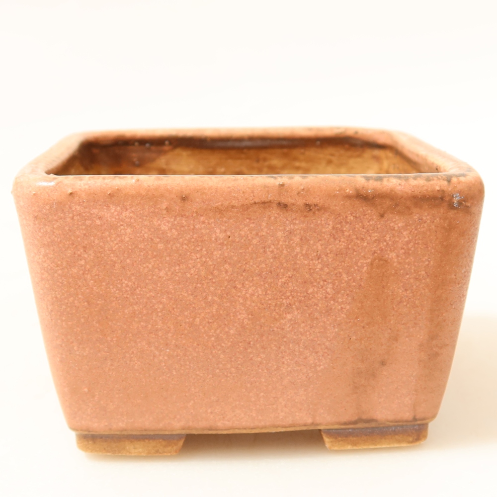 Kerámia bonsai tál 8,5 x 8,5 x 5,5 cm, rózsaszínű