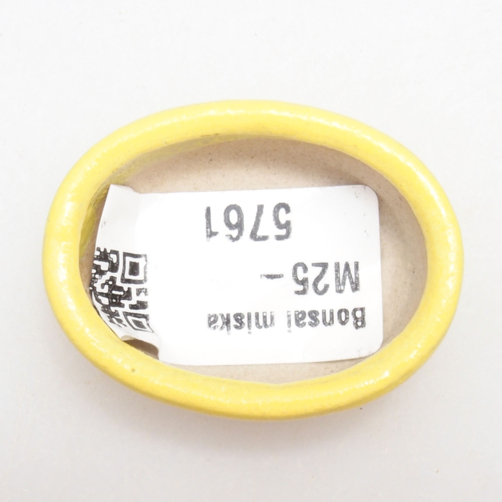 kerámia bonsai tál 4 x 3 x 1,5 cm, sárga