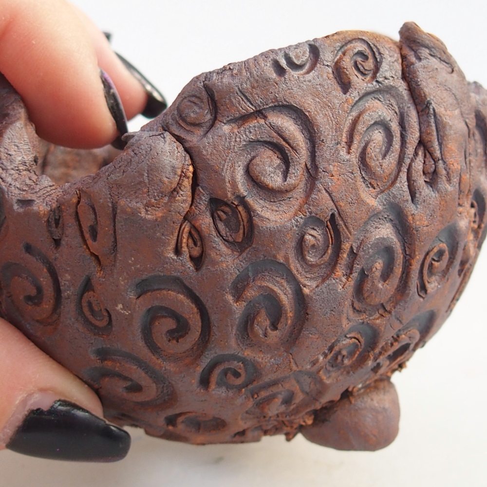 Kerámia kagyló 8 x 7,5 x 7 cm , barna színű