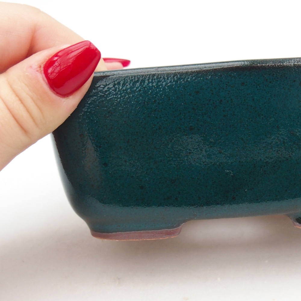 kerámia bonsai tál 12,5 x 10 x 5 cm, zöld