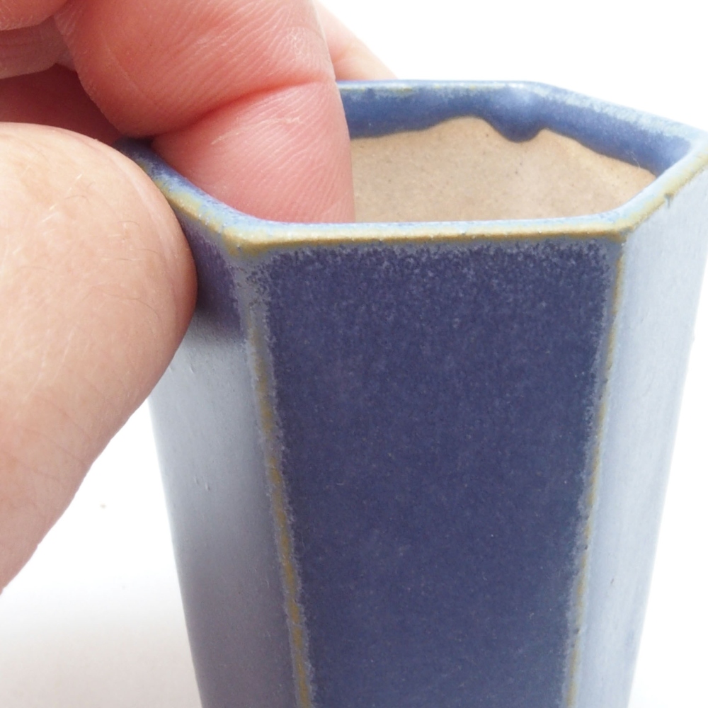 Mini bonsai tál 4,5 x 4,5 x 6,5 cm, kék színben