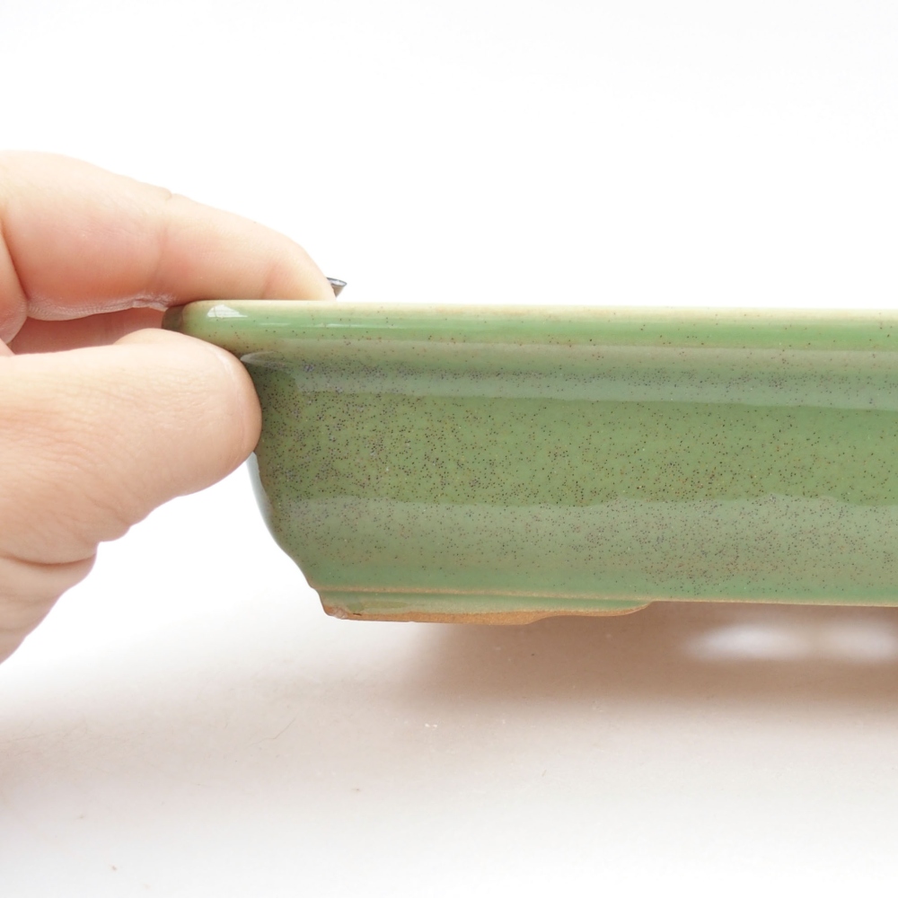 kerámia bonsai tál 22 x 17 x 5 cm, zöld