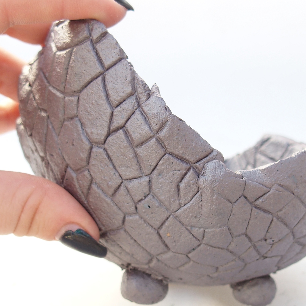 Kerámia kagyló 13 x 13 x 10 cm , fémes színű