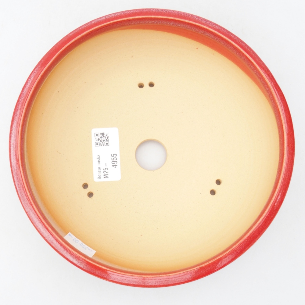 kerámia bonsai tál 19 x 19 x 5,5 cm, piros színben