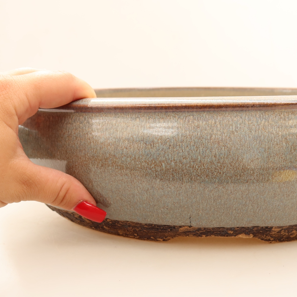 Kerámia bonsai-tál 35 x 35 x 9,5 cm, szín: szürke – KIZÁRÓLAG SZEMÉLYES ÁTVÉTEL vagy raklapos szállítás