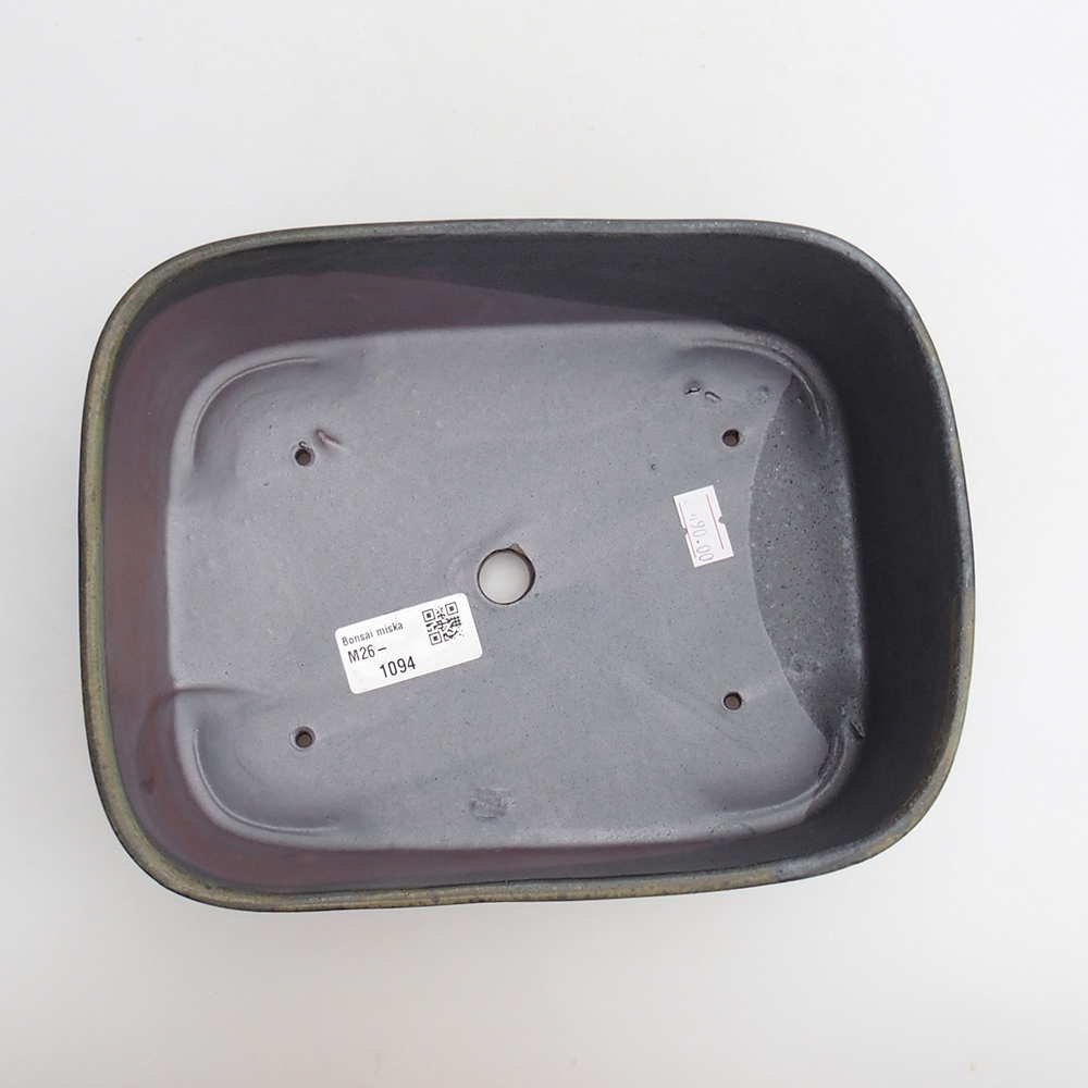 kerámia bonsai tál 23 x 18 x 7,5 cm, zöld