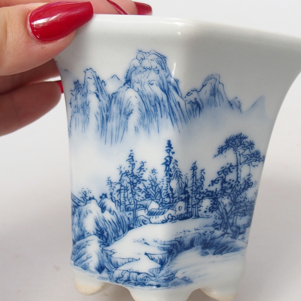 kerámia bonsai tál 10 x 9 x 9 cm, fehér színben