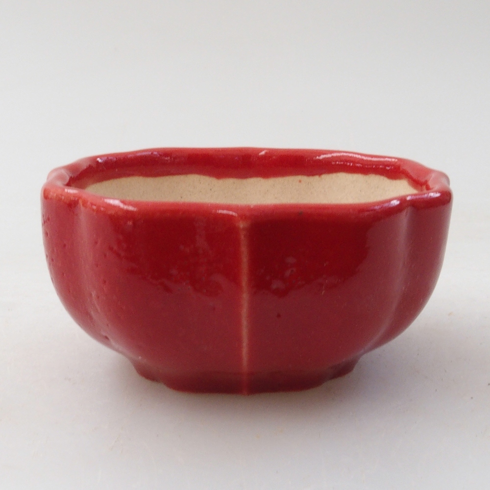 Mini bonsai tál 6 x 5,5 x 2,5 cm, piros színben