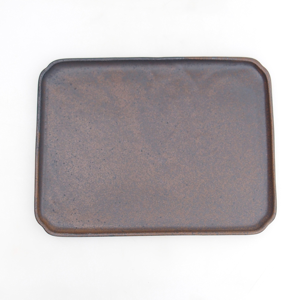 Kerámia tál H07 - 28 x 19 x 1,5 cm - barna