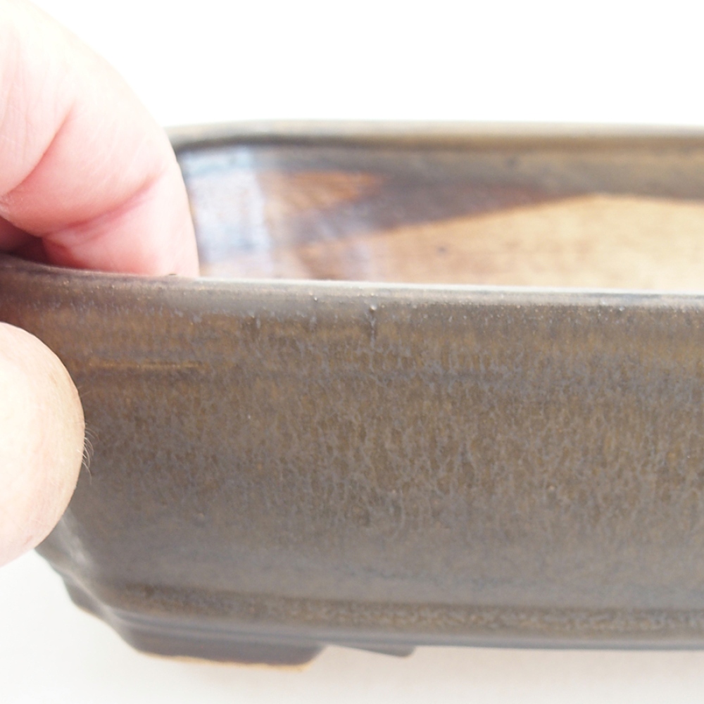 kerámia bonsai tál 21 x 18 x 6 cm, barna