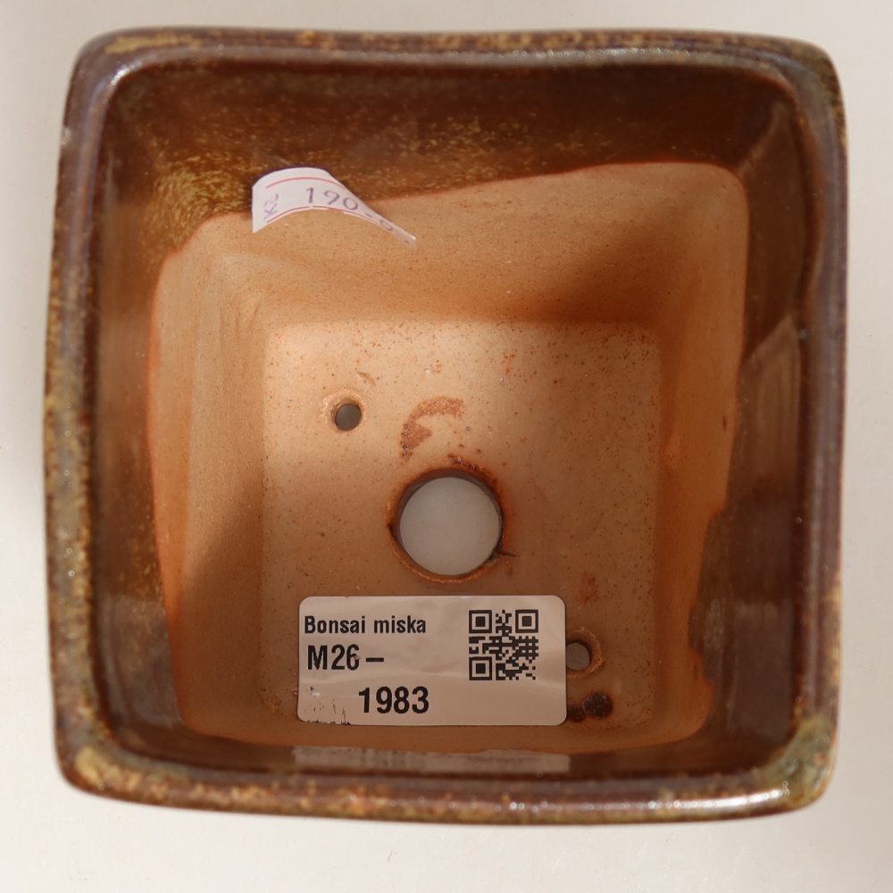 kerámia bonsai tál 7,5 x 7,5 x 9,5 cm, barna