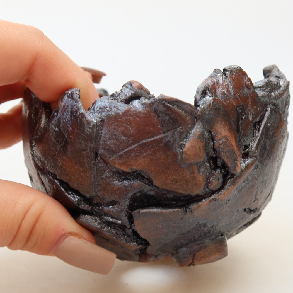 Kerámia tál 11 x 9,5 x 8 cm, barna színű