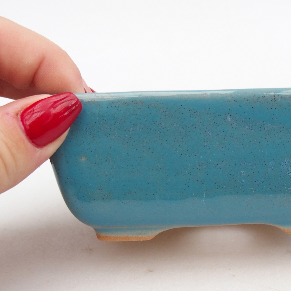 kerámia bonsai tál 10,5 x 7,5 x 4,5 cm, kék színben