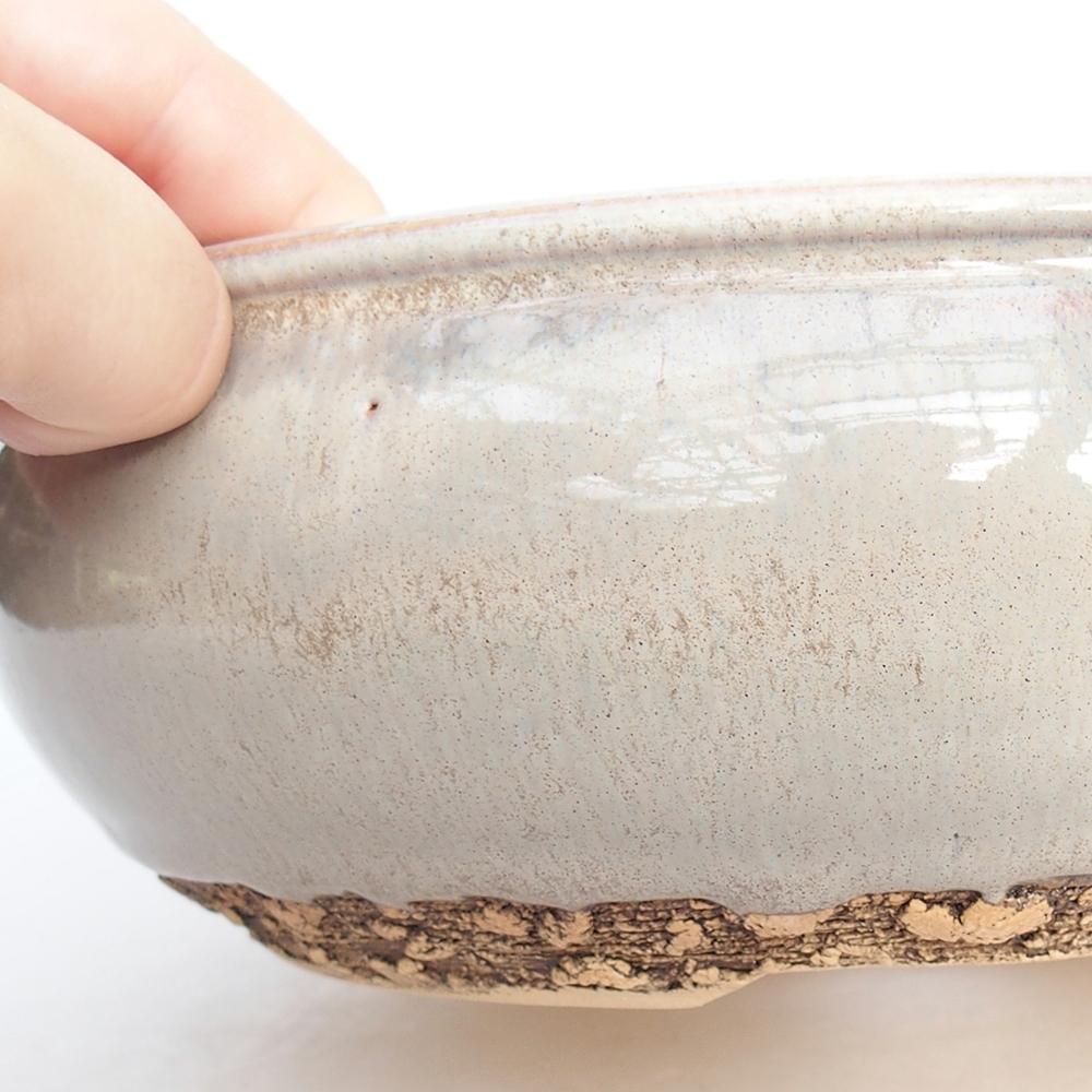 Kerámia bonsai tál 20,5 x 20,5 x 7 cm, szürke